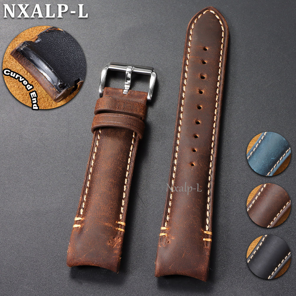 Curved Spring Bar - Curved End Bracelet Oil Wax Cowhide