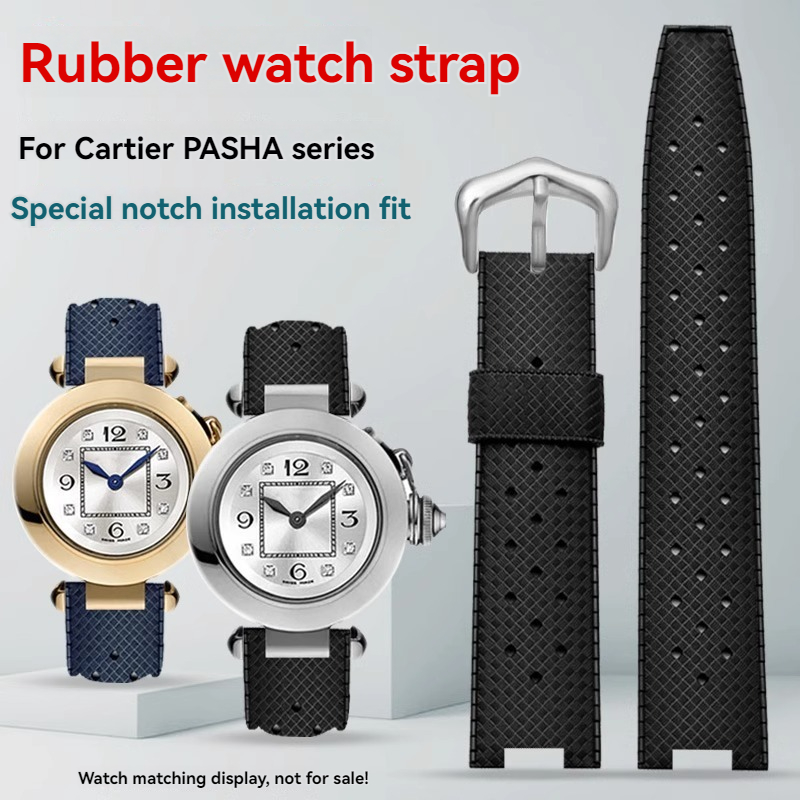 Cartier Watch Ballon Bleu - Rubber Men's Watch Strap for Cartier