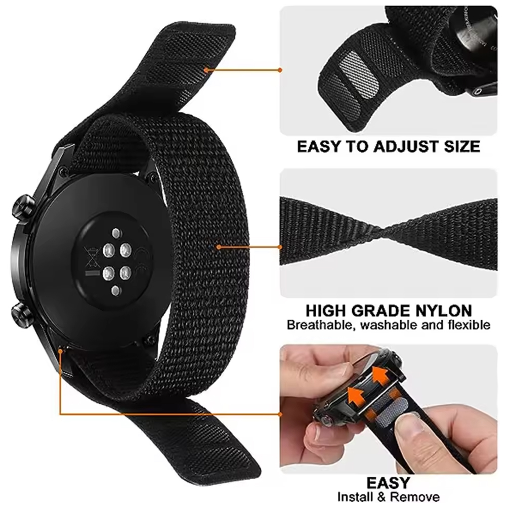 26 22mm Hook Loop Nylon WatchB - Sport Loop Velcro review and price